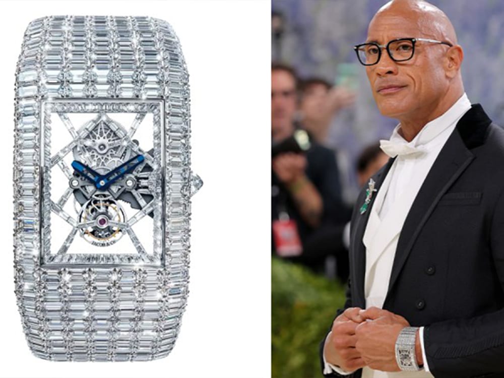 تفاصيل ساعة The Rock المليونية في 2026 Met Gala من Jacob & Co